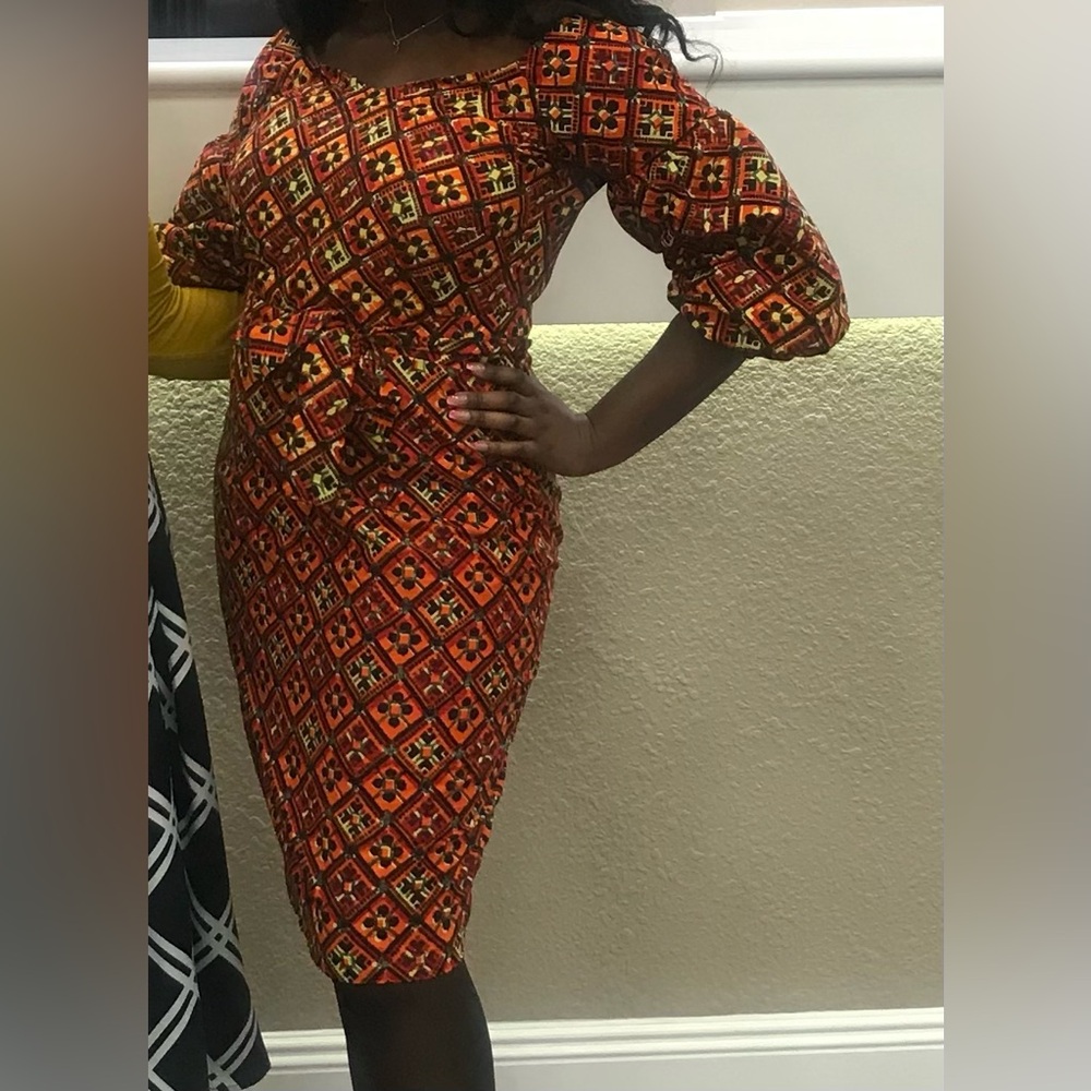 Custom made African print dress